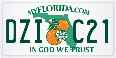 FL license plate DZIC21