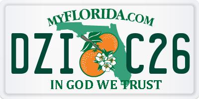 FL license plate DZIC26