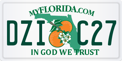 FL license plate DZIC27