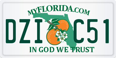 FL license plate DZIC51