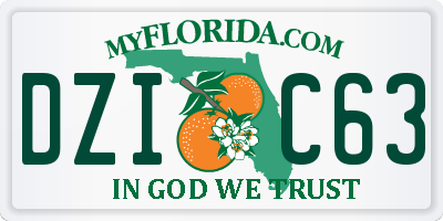 FL license plate DZIC63