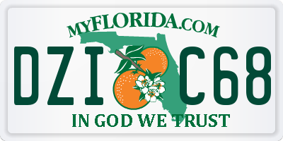 FL license plate DZIC68