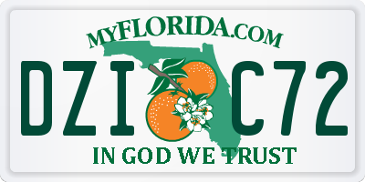 FL license plate DZIC72