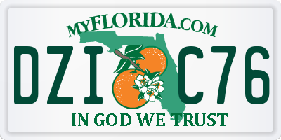 FL license plate DZIC76