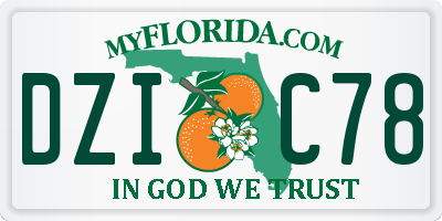 FL license plate DZIC78