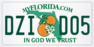 FL license plate DZID05