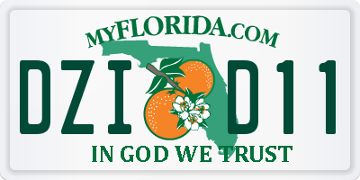 FL license plate DZID11