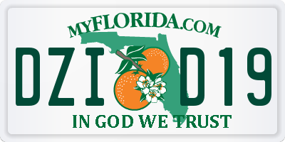FL license plate DZID19