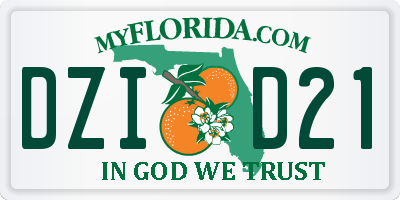 FL license plate DZID21
