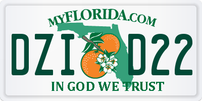 FL license plate DZID22