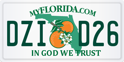 FL license plate DZID26