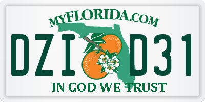 FL license plate DZID31