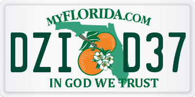 FL license plate DZID37