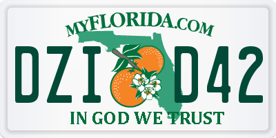 FL license plate DZID42