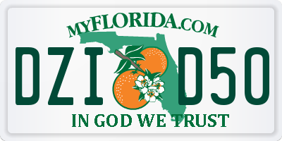 FL license plate DZID50