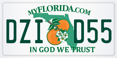 FL license plate DZID55