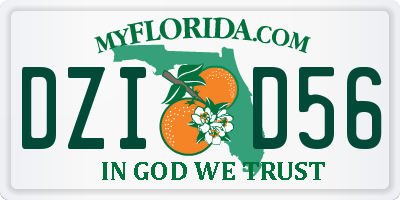 FL license plate DZID56