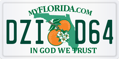 FL license plate DZID64
