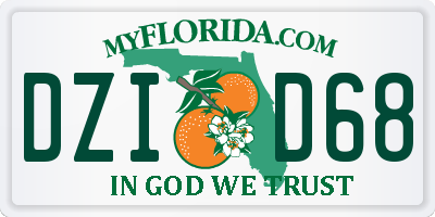 FL license plate DZID68