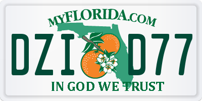 FL license plate DZID77