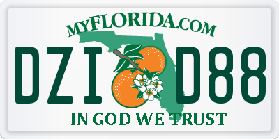 FL license plate DZID88