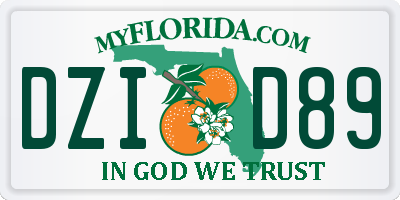 FL license plate DZID89
