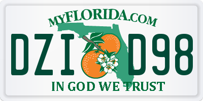 FL license plate DZID98