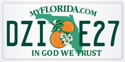 FL license plate DZIE27