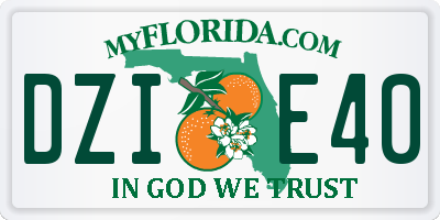 FL license plate DZIE40
