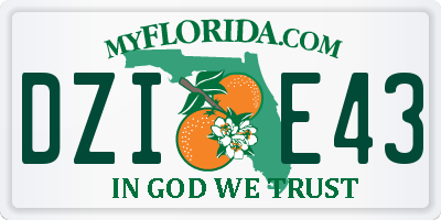FL license plate DZIE43
