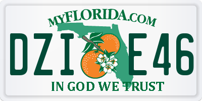 FL license plate DZIE46