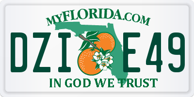 FL license plate DZIE49