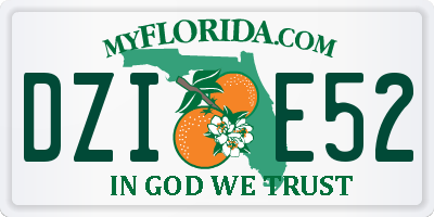 FL license plate DZIE52