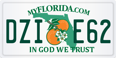 FL license plate DZIE62