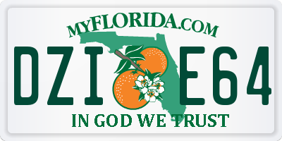 FL license plate DZIE64