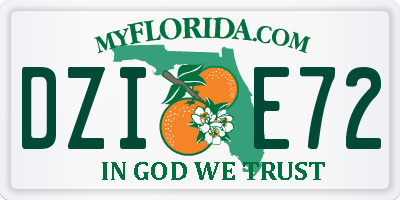 FL license plate DZIE72