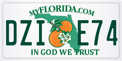FL license plate DZIE74