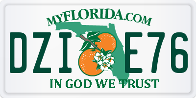 FL license plate DZIE76