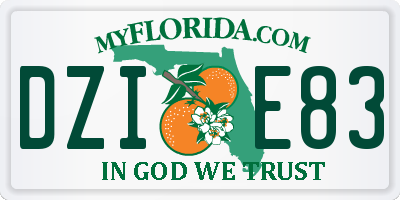 FL license plate DZIE83