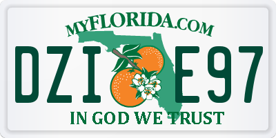 FL license plate DZIE97
