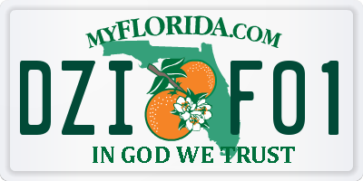 FL license plate DZIF01