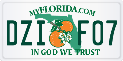 FL license plate DZIF07