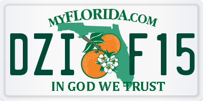 FL license plate DZIF15