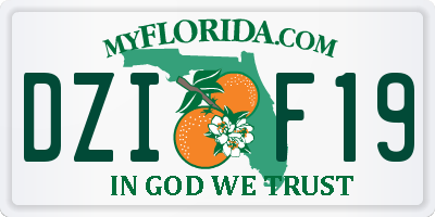 FL license plate DZIF19