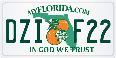 FL license plate DZIF22