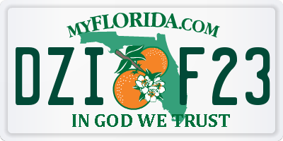 FL license plate DZIF23