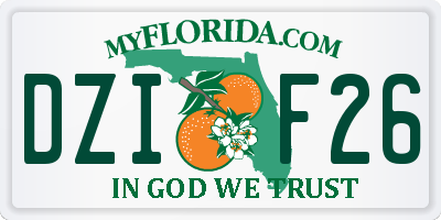 FL license plate DZIF26