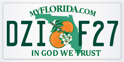 FL license plate DZIF27