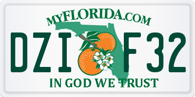 FL license plate DZIF32