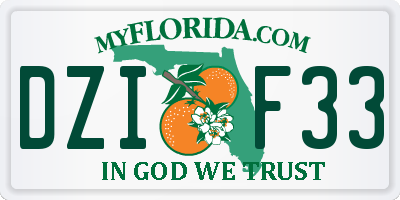 FL license plate DZIF33
